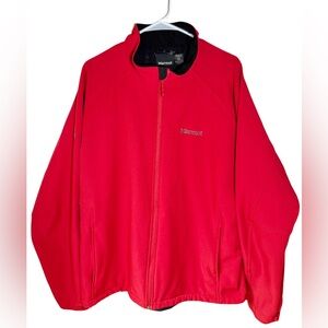 Marmot Water Resistant Full Zip Heavy Jacket Men's Size XXL Fleece Lined 2XL Red